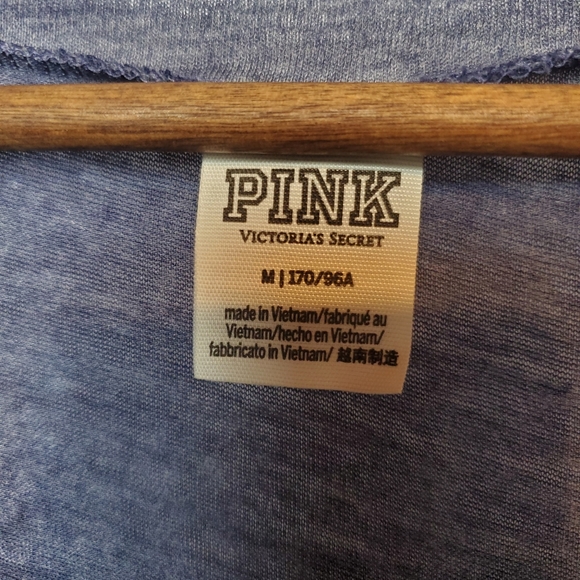 PINK Victoria's Secret Short Sleeve Blue Shirt - Picture 4 of 7